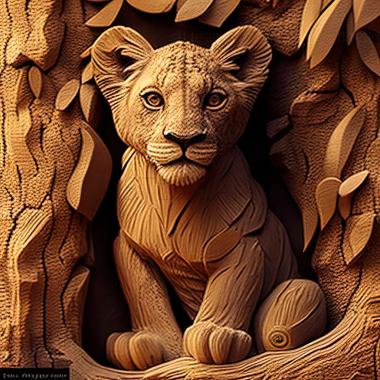 3D model Bahati lion cub famous animal (STL)